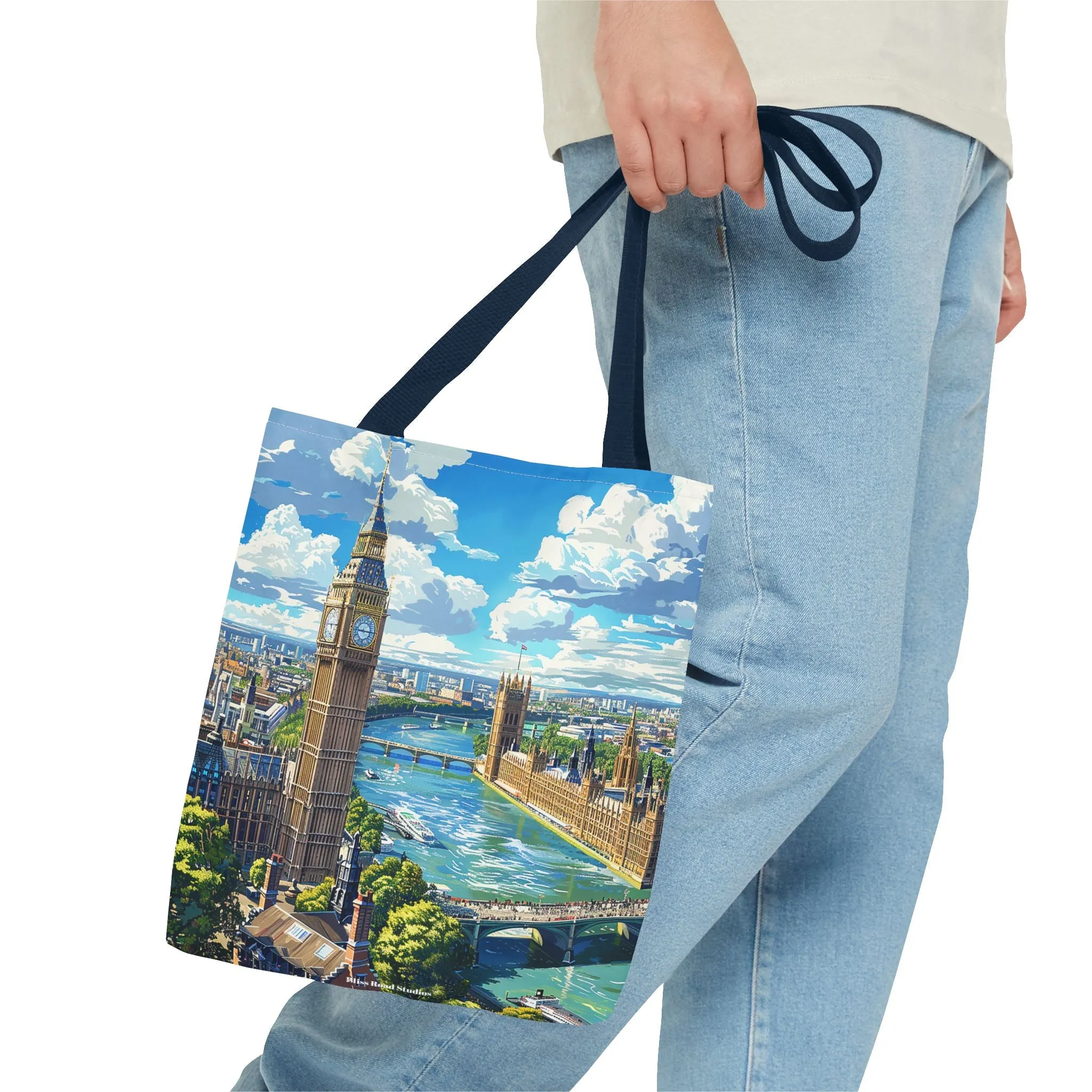 Big Ben River View Tote Bag - Carry the Timeless Charm of London's Iconic Skyline! Available in 3 sizes.