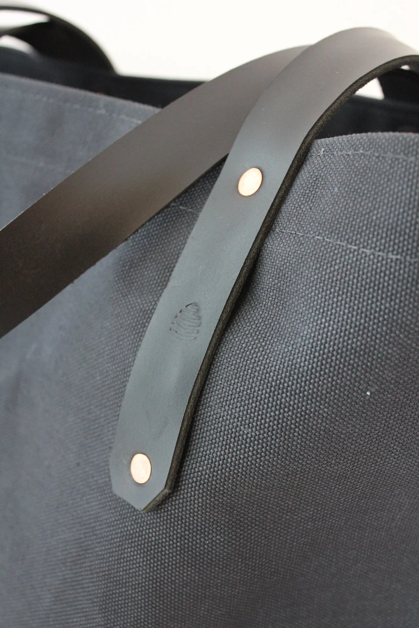 Black Canvas Tote / Leather Handles