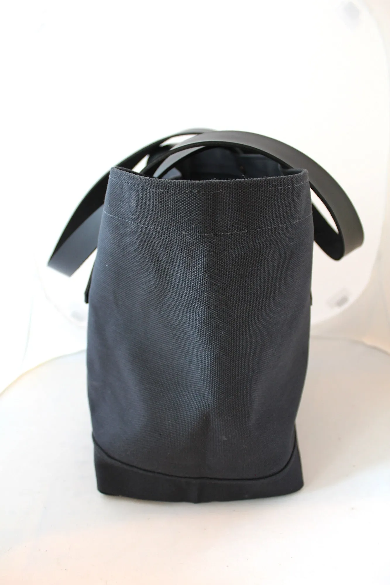 Black Canvas Tote / Leather Handles