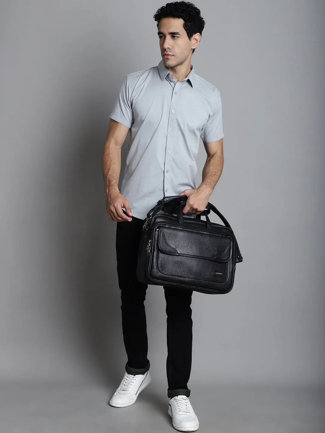 Black Leather Laptop / Office Bags ZP12137