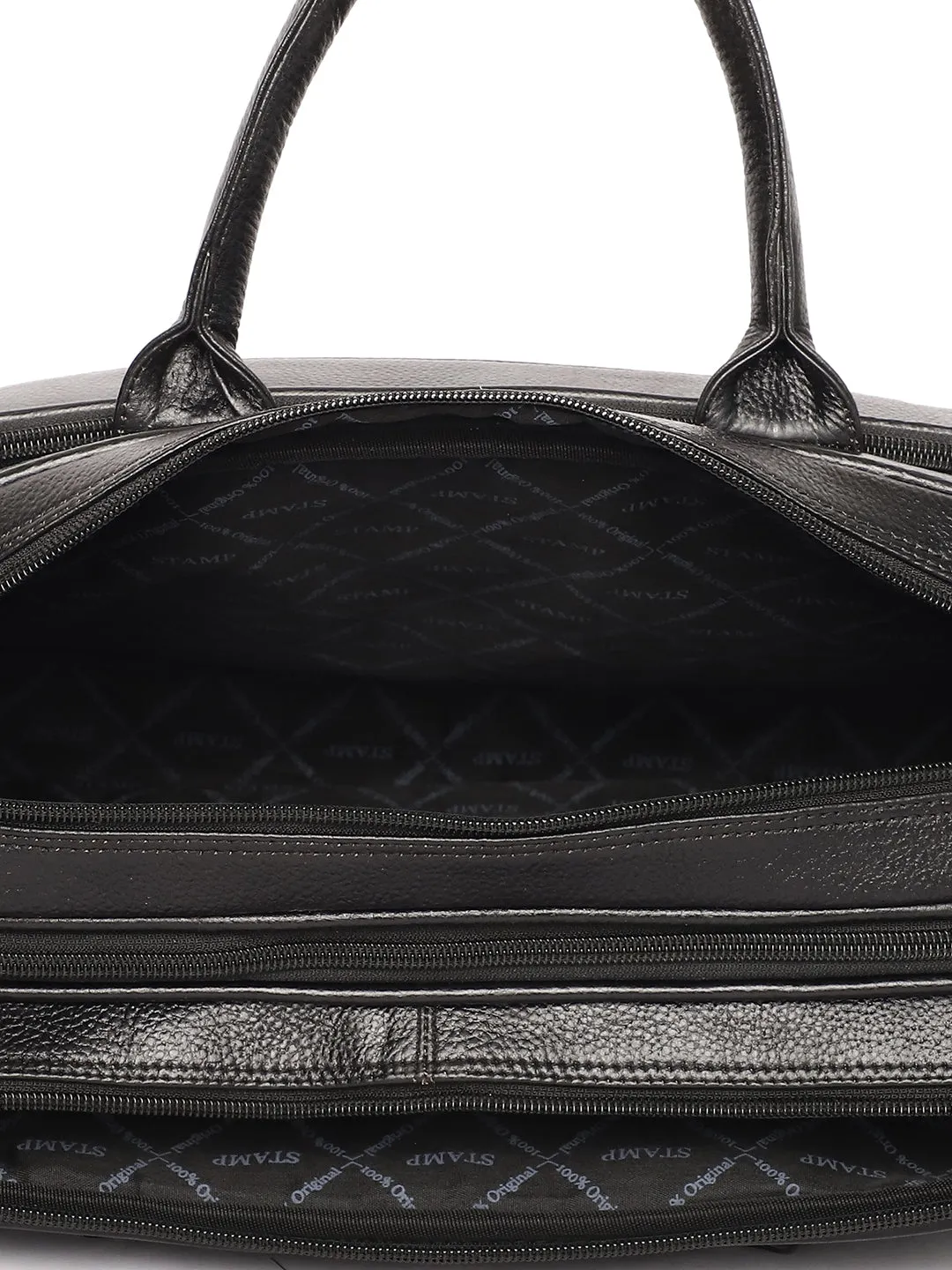 Black Leather Portfolio Office / Laptop Bags ZP12103
