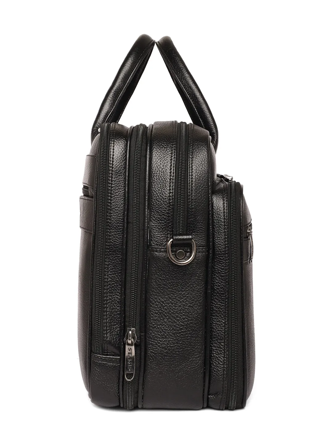 Black Leather Portfolio Office / Laptop Bags ZP12103