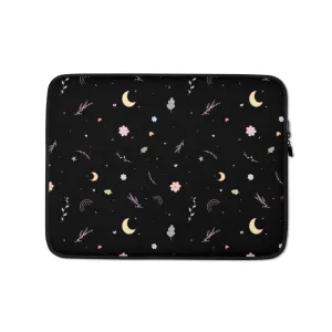 Black Rainbow Daisy Print Laptop Sleeve