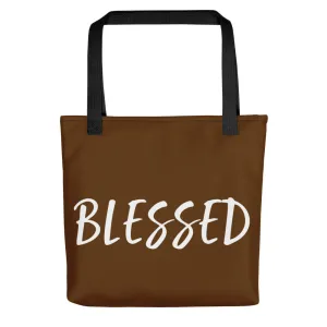 BLESSED BY XCLUSIF POETIX BROWN & WHITE Tote bag