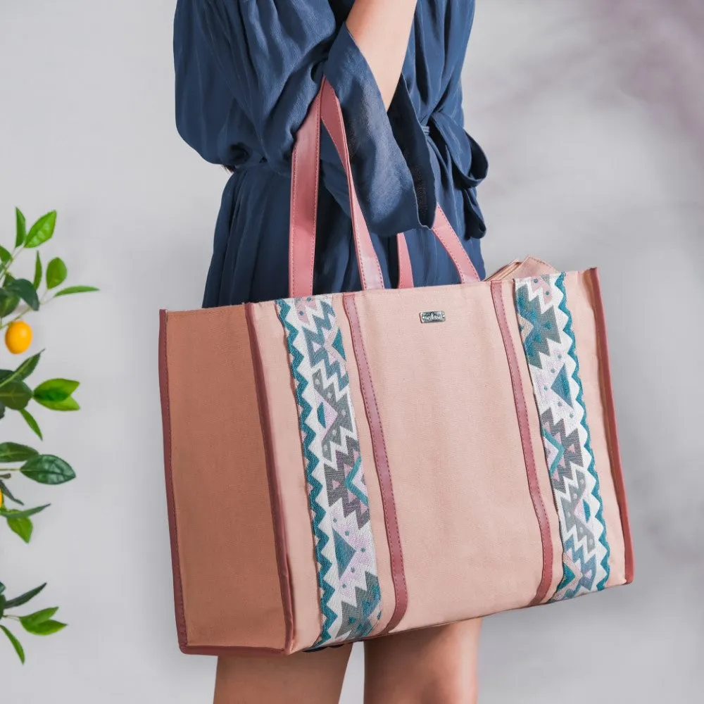 Boho Shopper Bag Pink Set Of 2