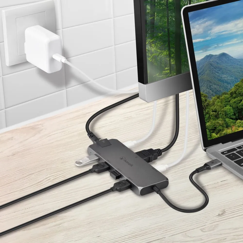 Bonelk Long-Life USB-C to 8-in-1 Multiport Hub
