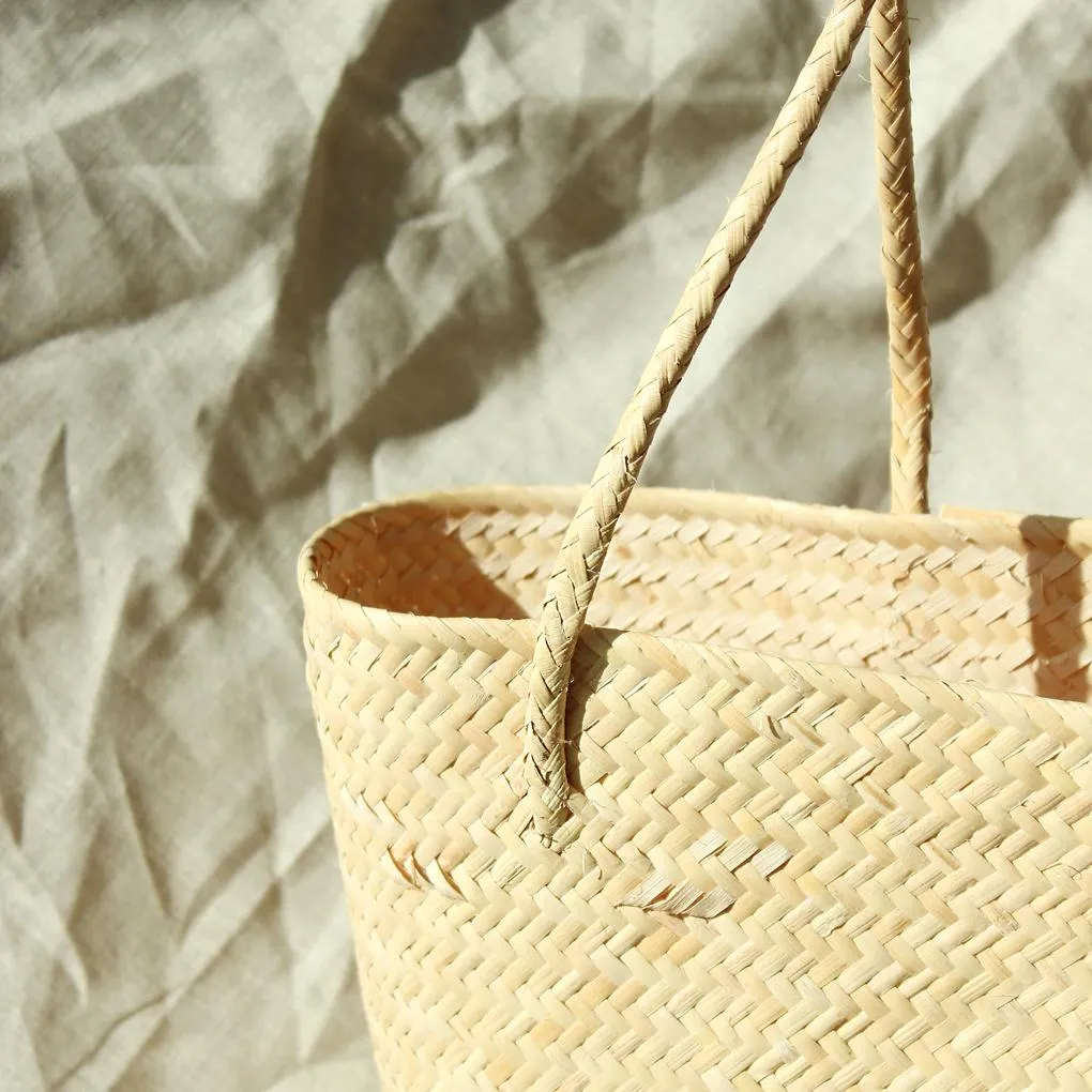 Borneo Serena Straw Tote Bag with Pumpkin Orange