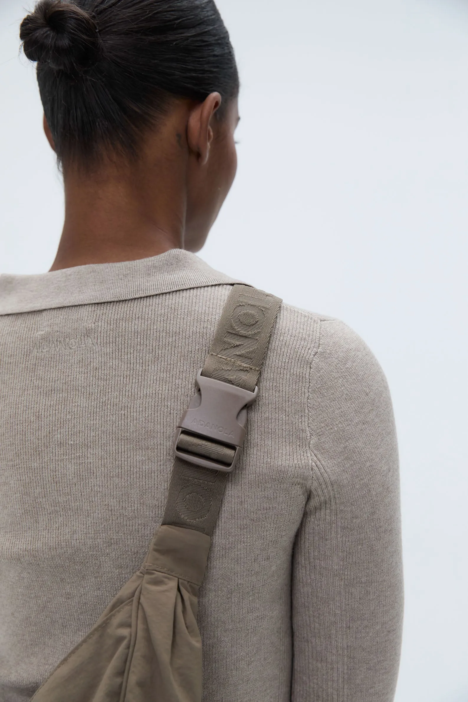Branded Strap Crossbody Bag - Cocoa Brown