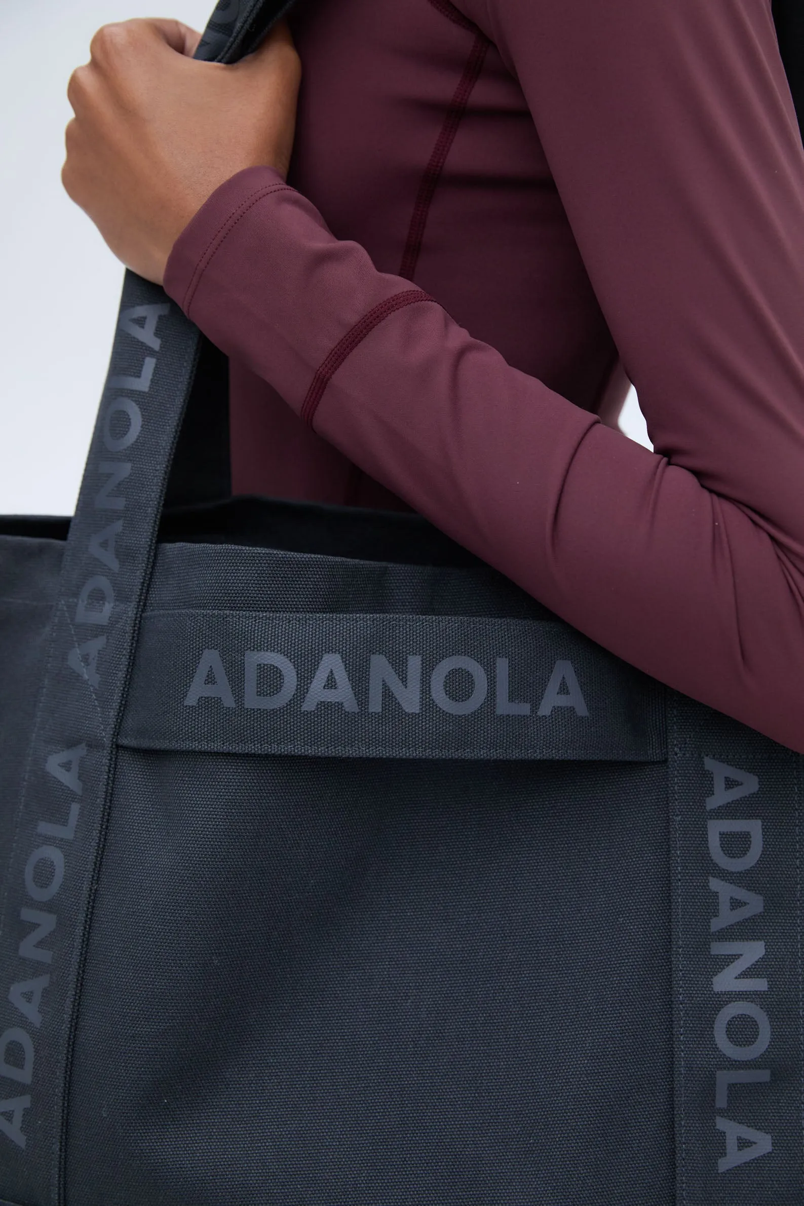 Branded Strap Tote - Graphite Grey