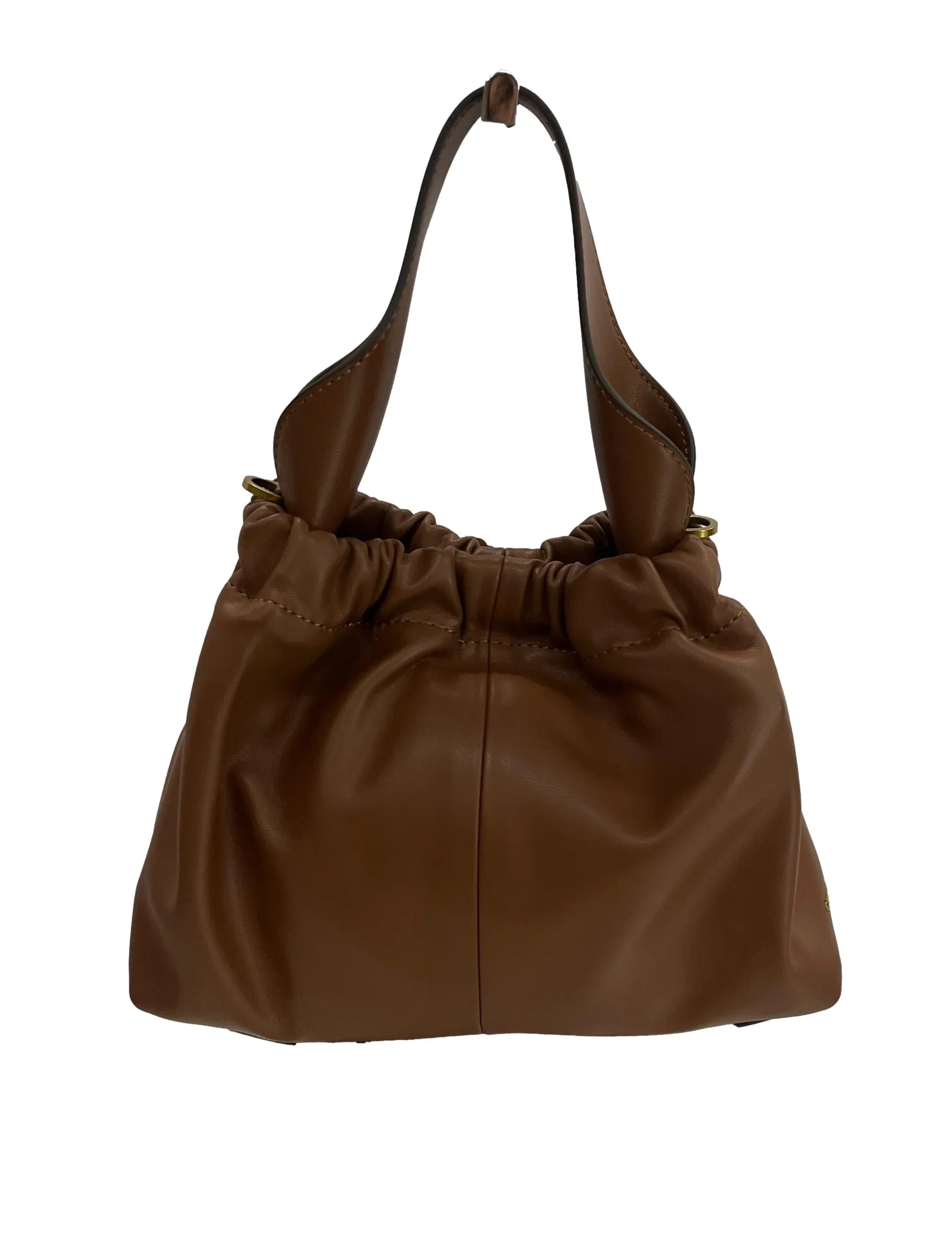 Brown Ally Ruched Slouchy Bag