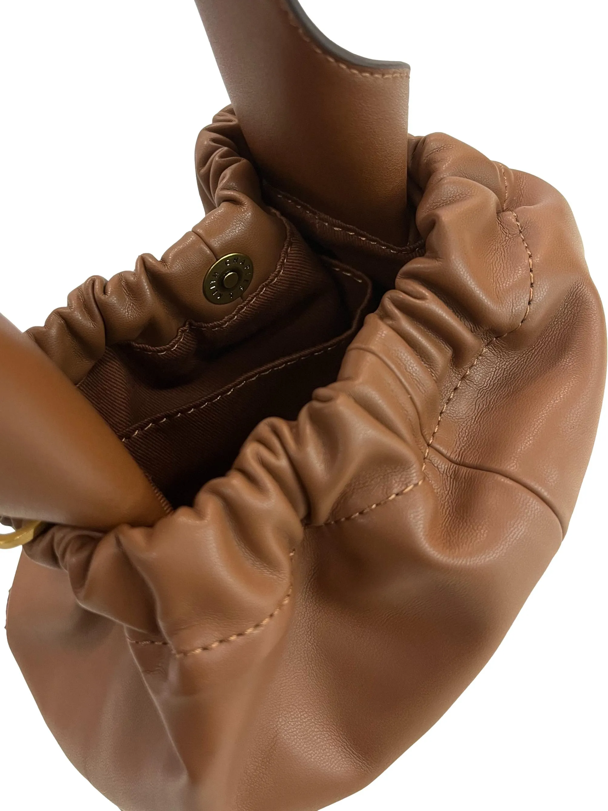 Brown Ally Ruched Slouchy Bag