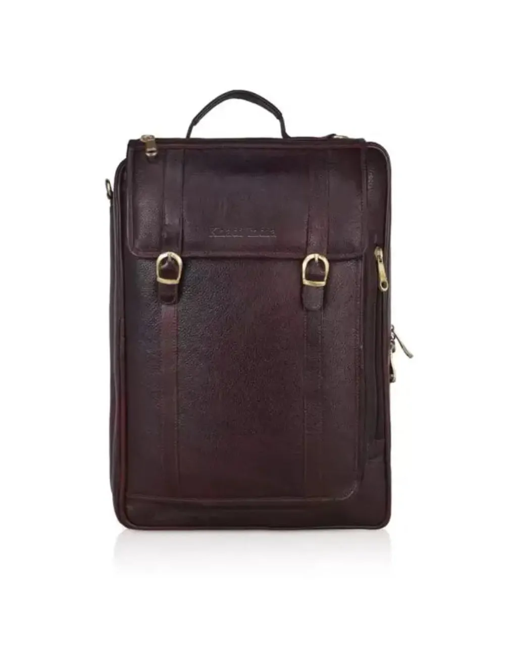 Brown Leather Office-cum-Laptop Bag