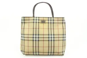 Burberry London Beige Nova Check Coated Canvas Tote Bag Upcycle Ready 9b419s