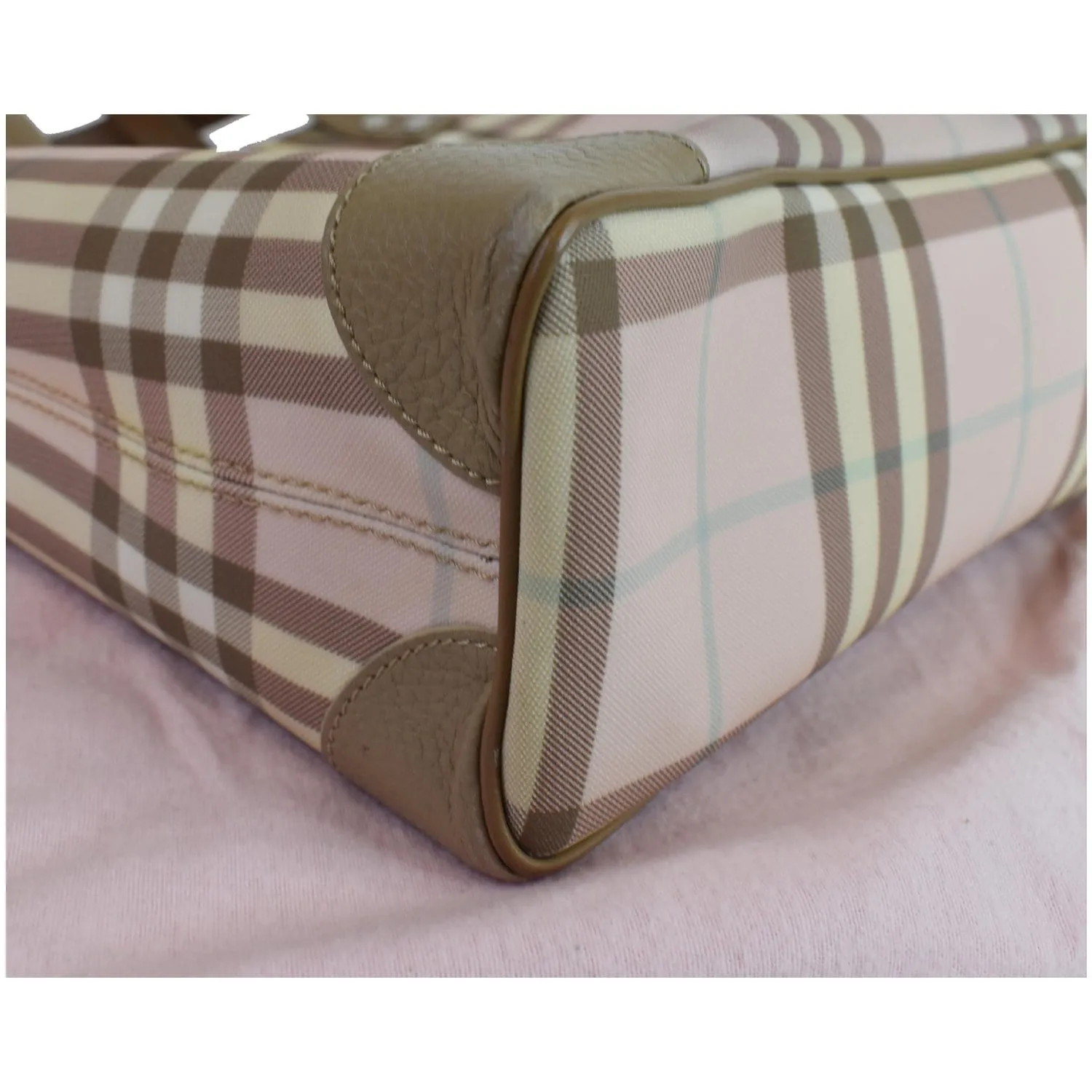 BURBERRY London Nova Check Tote Bag Pale Pink