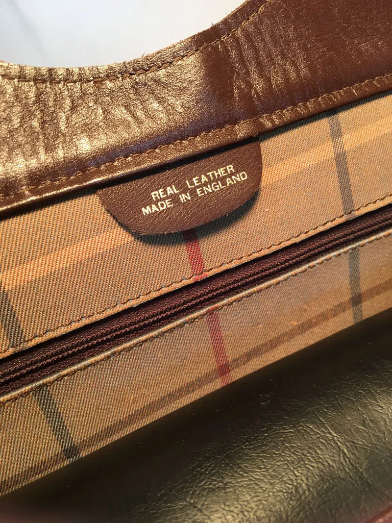 Burberry Vintage Brown Plaid Tote