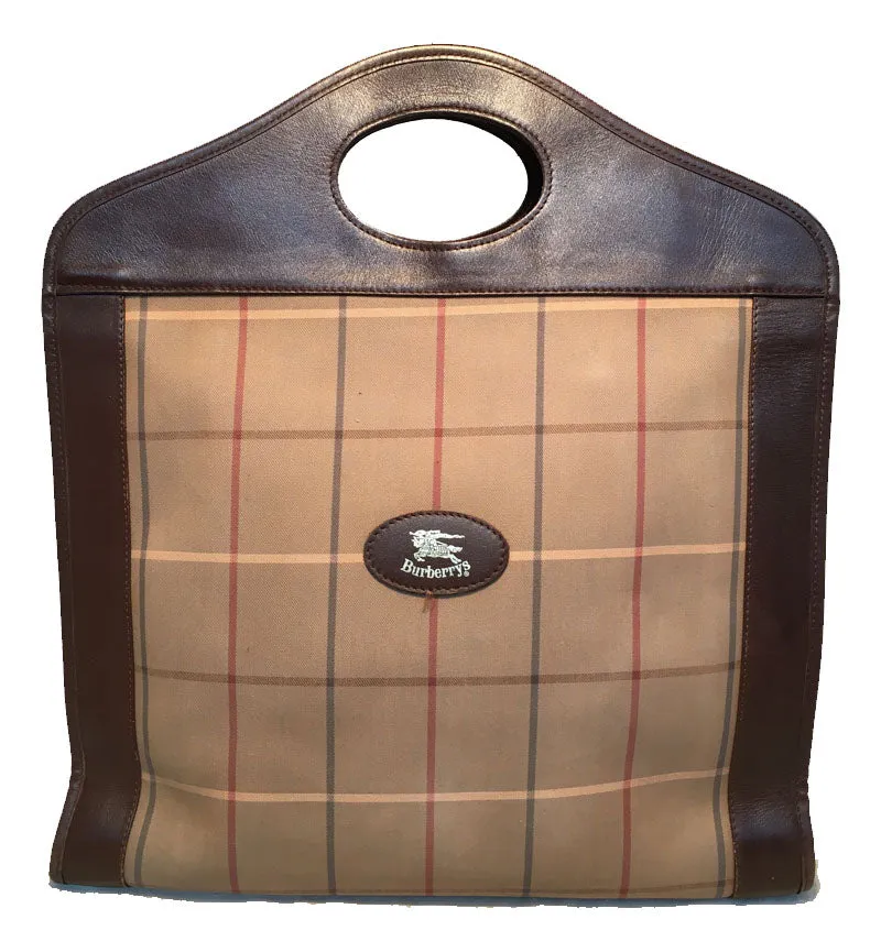 Burberry Vintage Brown Plaid Tote