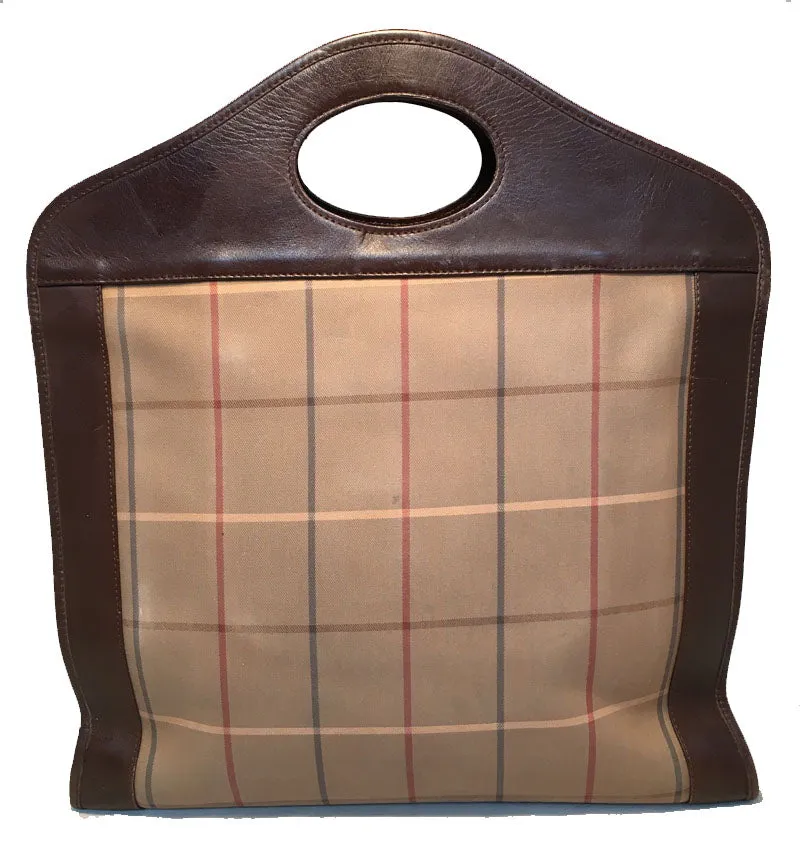 Burberry Vintage Brown Plaid Tote