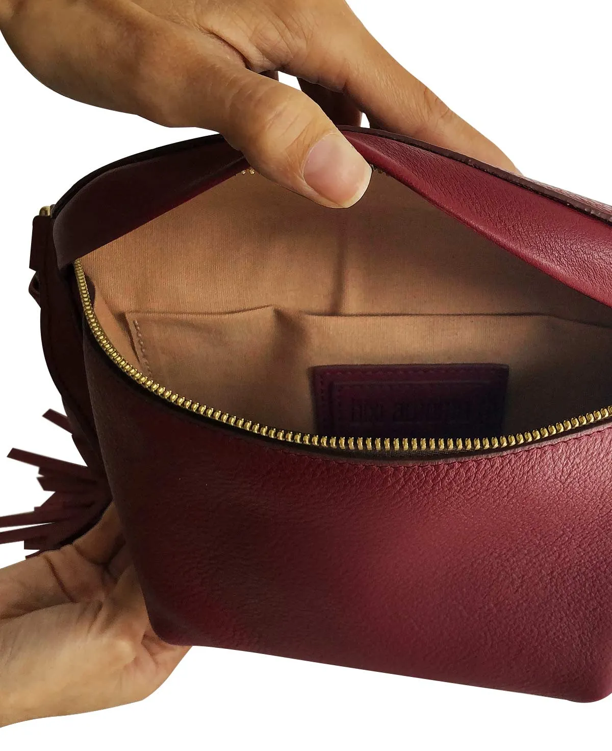 Burgundy / Maroon Leather Sling Bag Crossbody