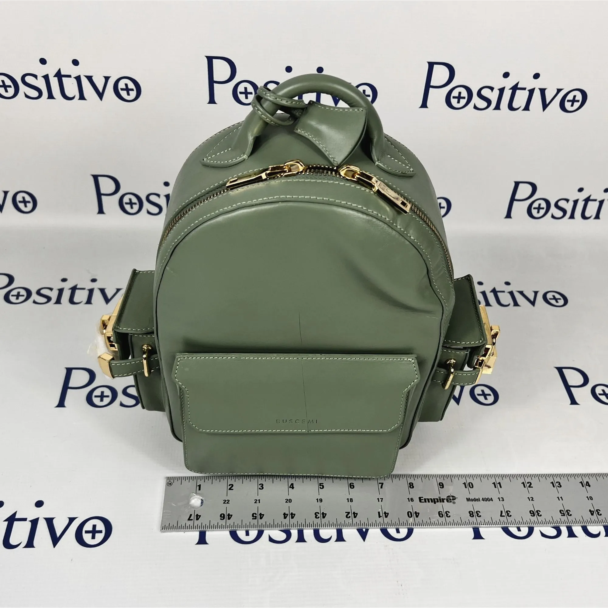 Buscemi Mini PHD Olive Leather Backpack Bag w/ Defect