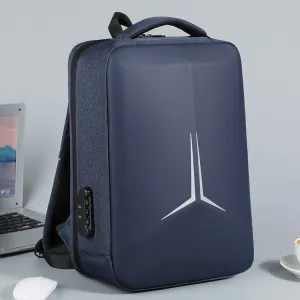 Business Men Laptop Backpack 15.6 Inch Big Capacity Travel Bag Waterproof Material School Backpack Bags with USB Charging Port - Blue
