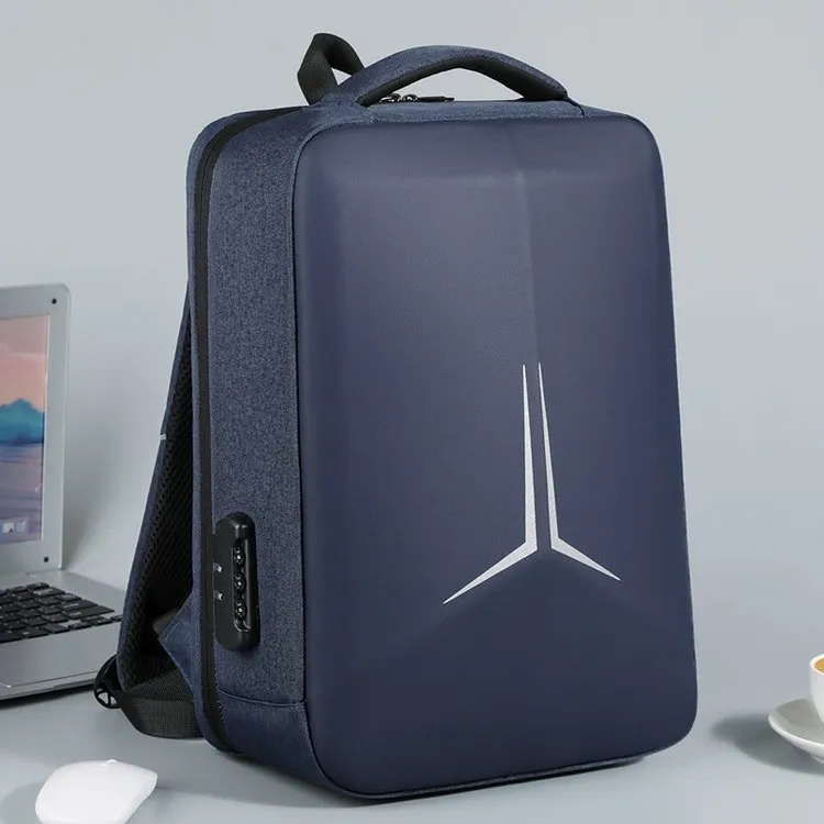 Business Men Laptop Backpack 15.6 Inch Big Capacity Travel Bag Waterproof Material School Backpack Bags with USB Charging Port - Blue