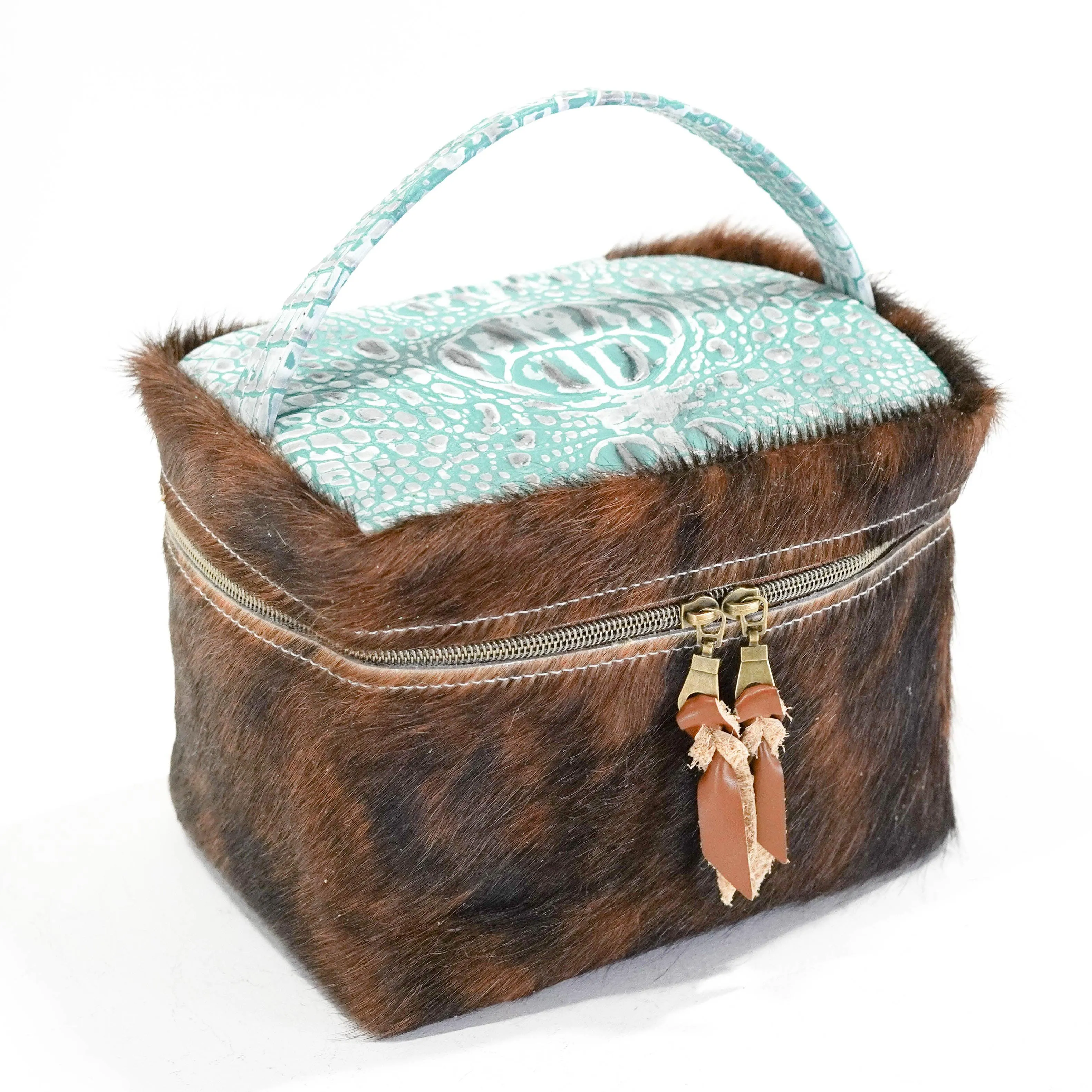 Caboose - Dark Brindle w/ Turquoise Sand Croc