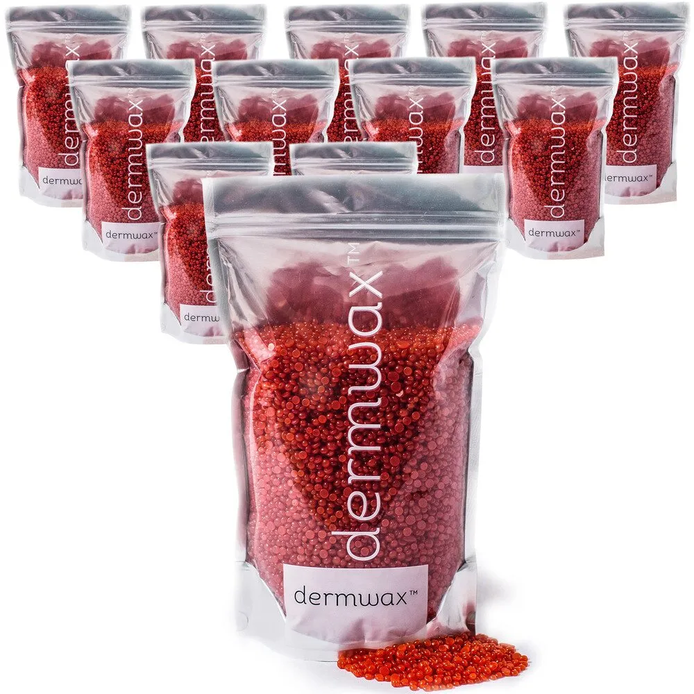 California Red - Stripless Hard Wax Beads / 2 lb Bag / Case of 12 Bags = 24 lbs. Total by Dermwax