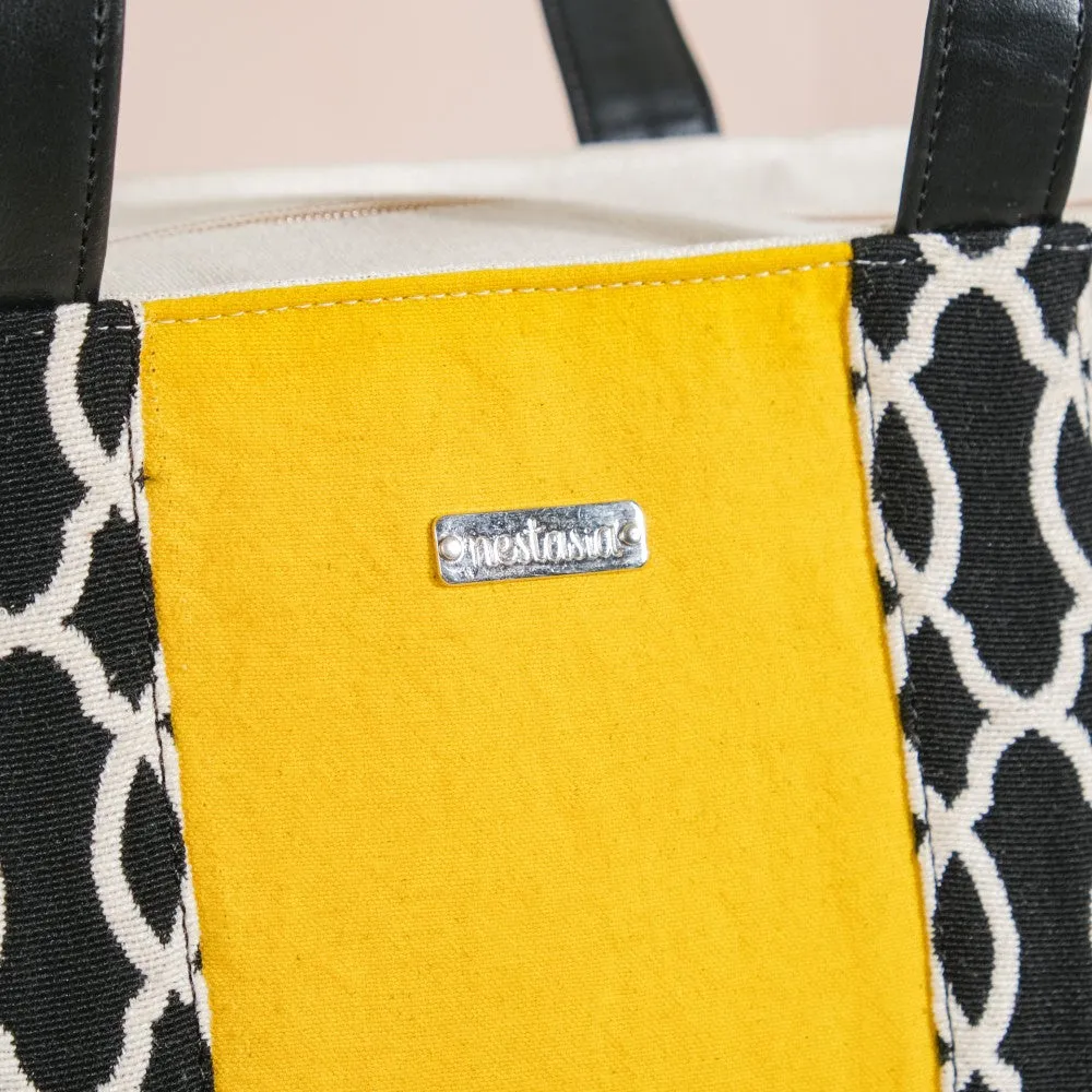 Canvas Cotton Tote Bag Yellow Large 17 X 12 Inch