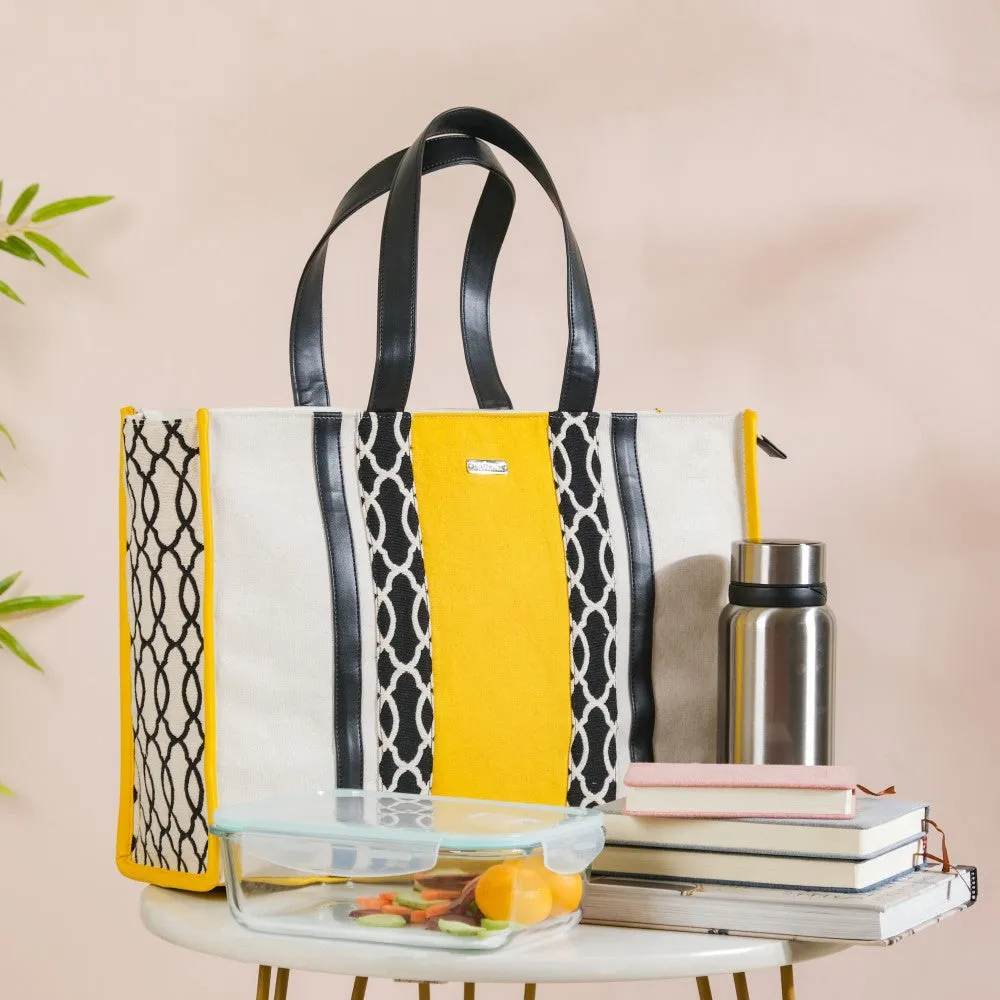 Canvas Cotton Tote Bag Yellow Large 17 X 12 Inch