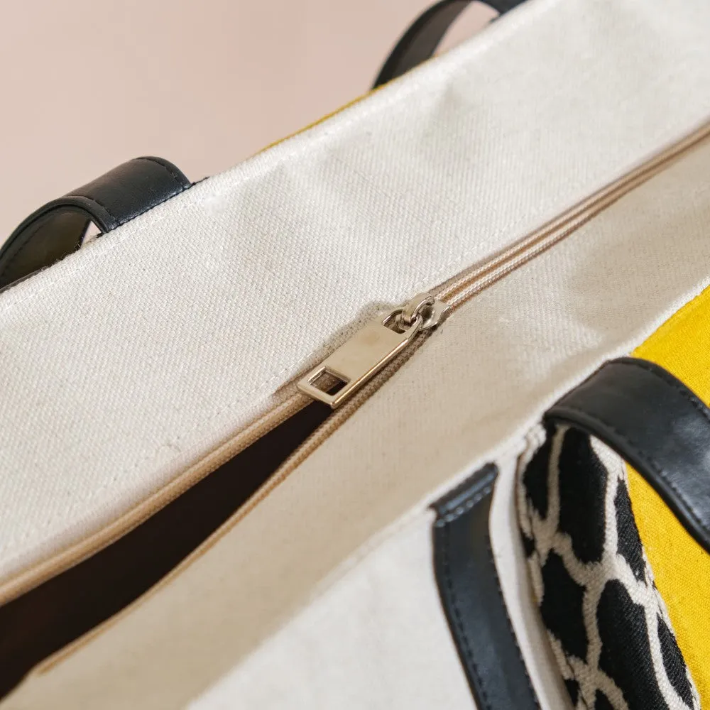 Canvas Cotton Tote Bag Yellow Large 17 X 12 Inch
