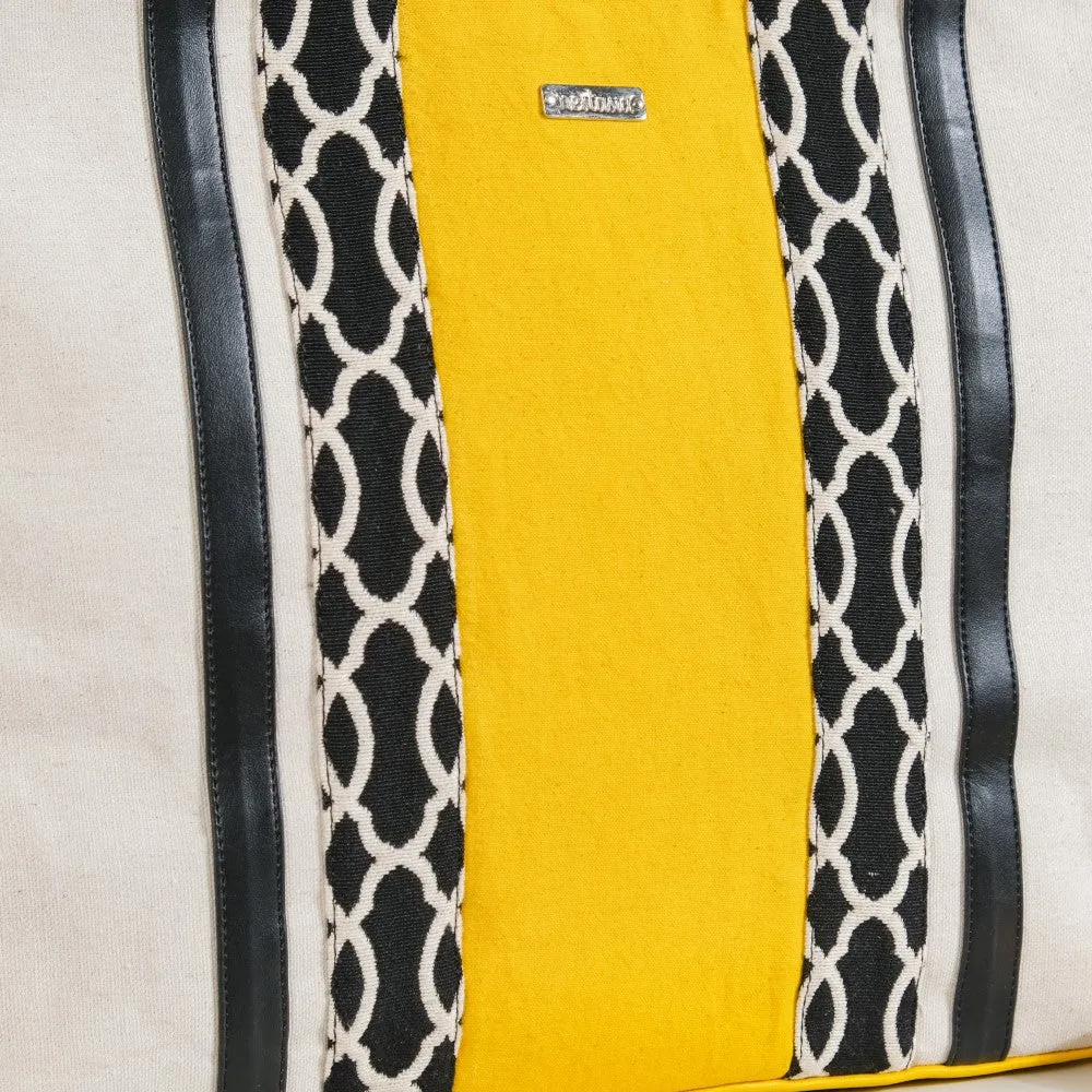 Canvas Cotton Tote Bag Yellow Large 17 X 12 Inch