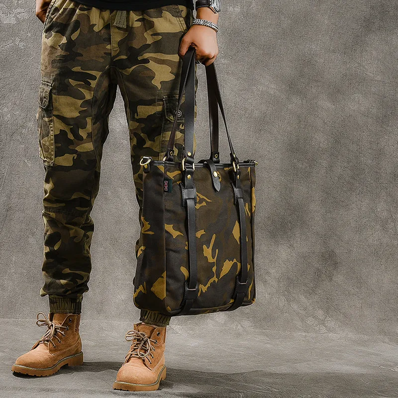 Canvas Men Tote Bag Camouflage Shoulder Bag Vintage Men Messenger Bag ESS399