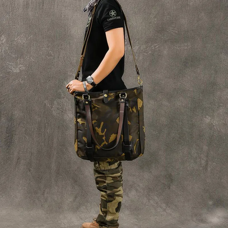 Canvas Men Tote Bag Camouflage Shoulder Bag Vintage Men Messenger Bag ESS399