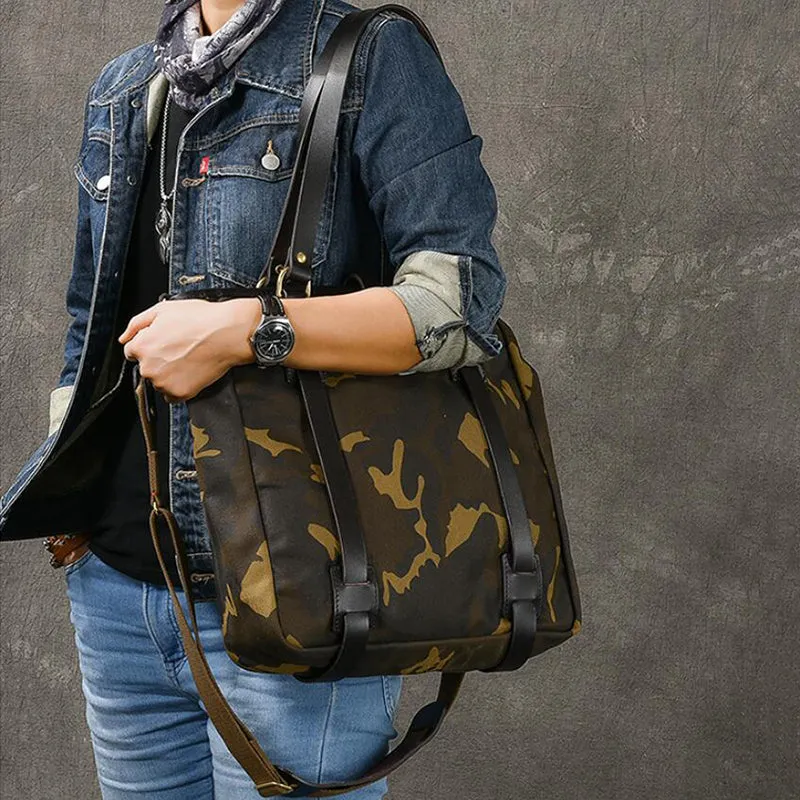 Canvas Men Tote Bag Camouflage Shoulder Bag Vintage Men Messenger Bag ESS399