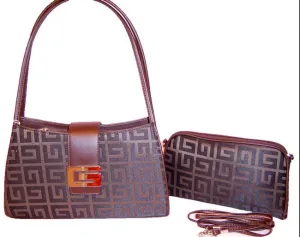 canvas  signature plaid dual bags handbag wallet set purse Designer Inspired brown
