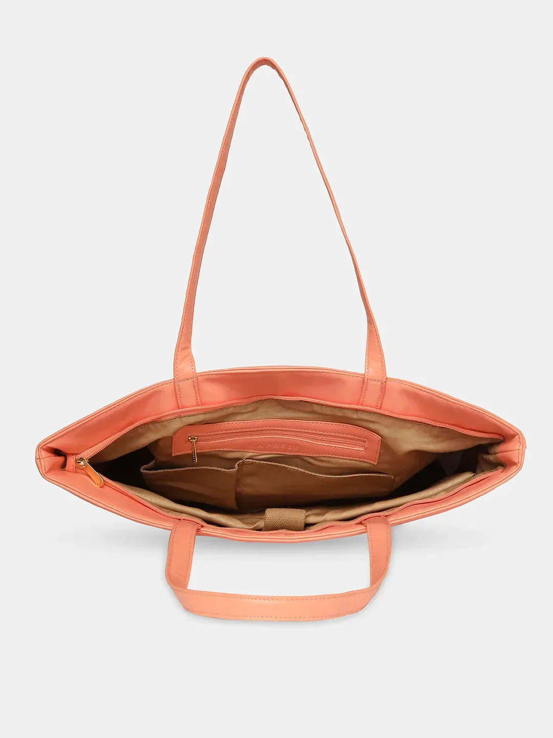 Caprese Snow Printed Large Coral Laptop Tote