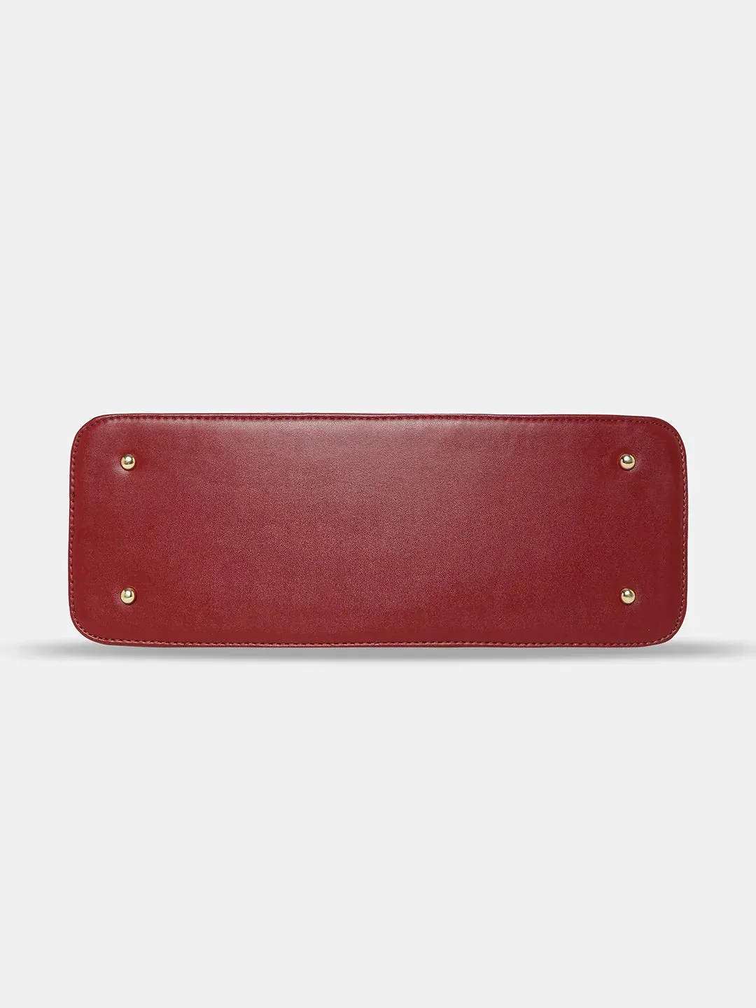 Caprese Snow Printed Large Maroon Laptop Tote