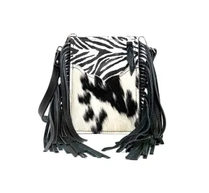 Carrie - Black & White w/ Zebra Leather
