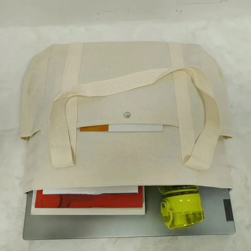 Casual Canvas Tote Bag with Multi-Pocket Design – Versatile Shopper / Student Bag for Everyday Use