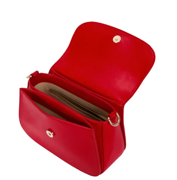 Celim Apple Leather Vegan Crossbody Bag | Lipstick Red