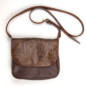 CF646  Floral Crossbody- Brown