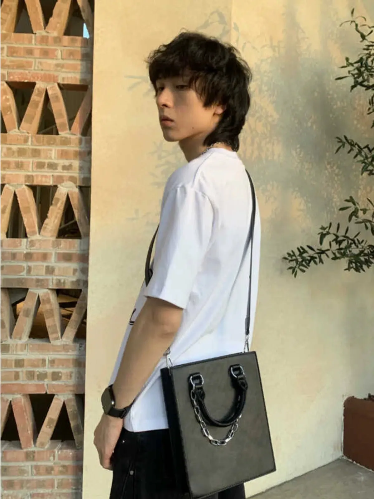 Chain Handle Messenger Bag
