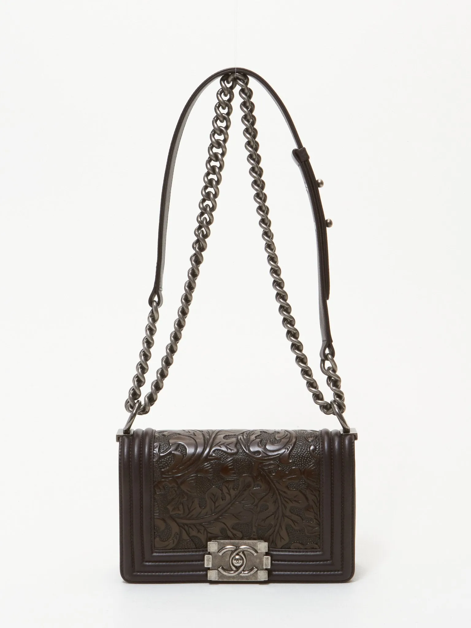 Chanel Brown Calfskin Dallas Cordoba Small Boy Bag