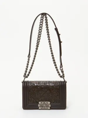 Chanel Brown Calfskin Dallas Cordoba Small Boy Bag