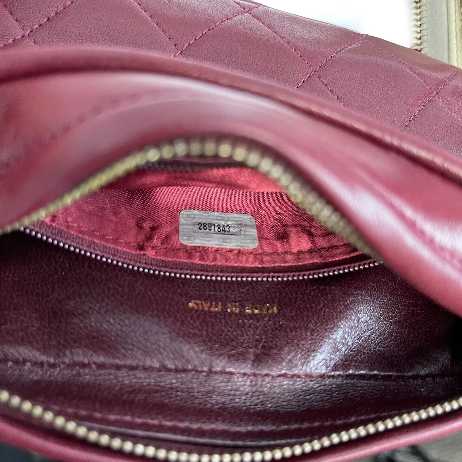 Chanel Vintage 90's Diamond Camera CC quilted Lambskin Tassel Red Handbag