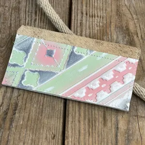 Checkbook Cover - Brindle w/ Watermelon Wine