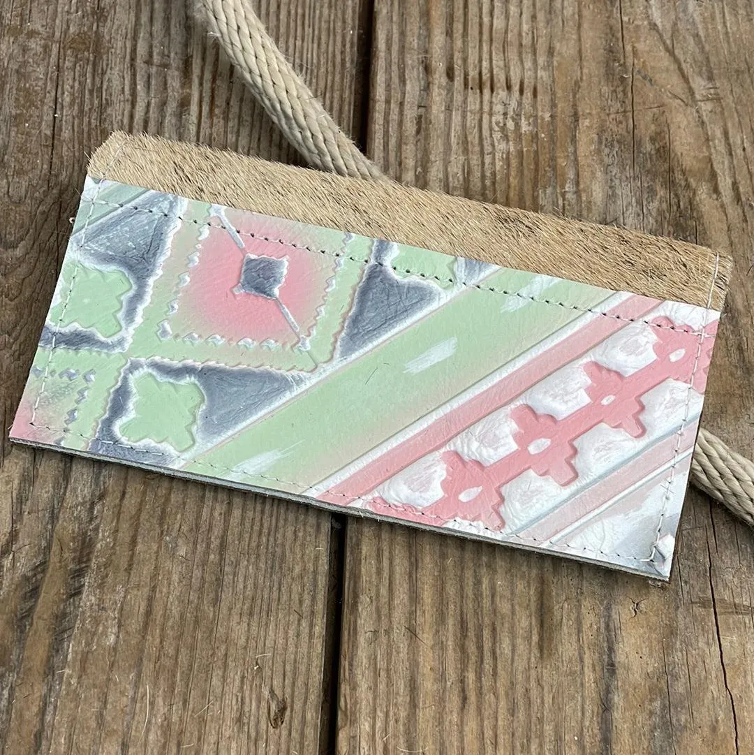 Checkbook Cover - Brindle w/ Watermelon Wine