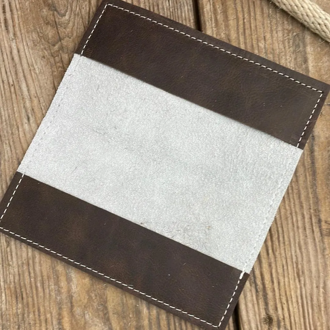 Checkbook Cover - Chocolate & White w/ Encanto Navajo