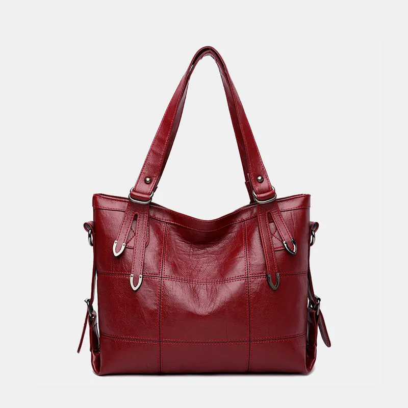 Chic PU Leather Medium Handbag