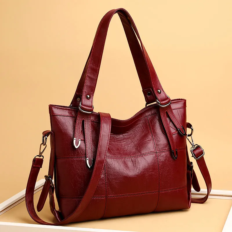Chic PU Leather Medium Handbag